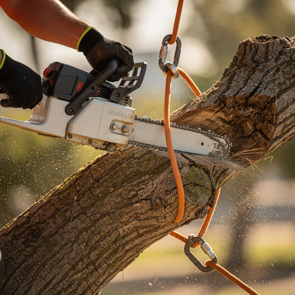 Urban Tree Care Inc. certified arborist assessing storm damage and hazardous tree removal in San Diego, California